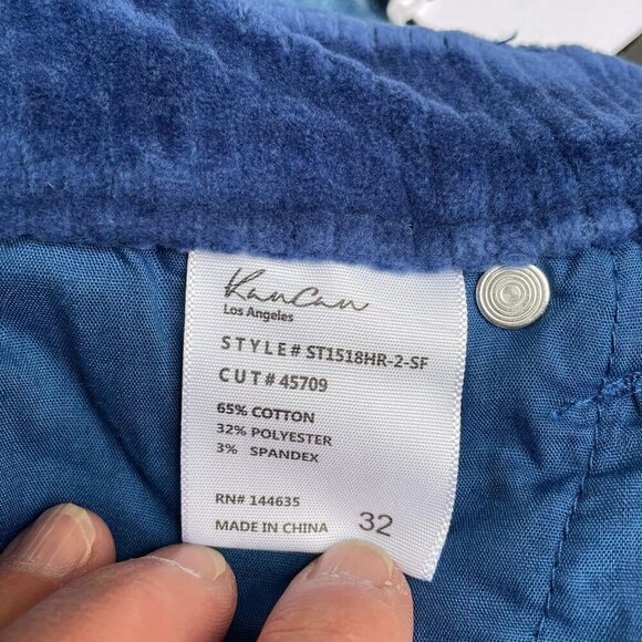 NWT KanCan Navy Blue Corduroy Wide Leg High Rise Boho Pants Size 32 Stretch - Picture 13 of 15